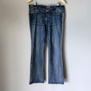Grane Jeans sz 9 with blue embroidery on pockets
